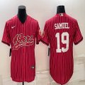 Nike 49ers #19 Deebo Samuel red baseball jerseys Joint name-BD 01