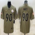 Nike Pittsburgh Steelers #90 T. J. Watt Salute to Service Retired Limited Jersey-BD