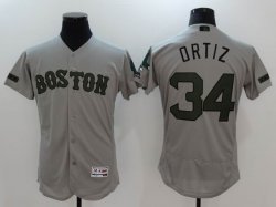 Boston Red Sox # 34 David Ortiz Gray Commemorative version Flexbase Authentic Collection Jersey