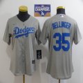 Nike Women Los Angeles Dodgers 35 Cody Bellinger gray majestic baseball jerseys 2020 Dodger World Series Champions