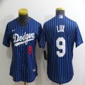 Women Los Angeles Dodgers #9 Gavin-Lux blue majestic baseball Jerseys-BD