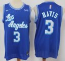 Nike Los Angeles Lakers #3 Anthony Davis blue NBA basketball jersey-S8