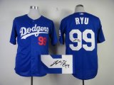 Los Angeles Dodgers 99# RYU blue MLB signature jersey