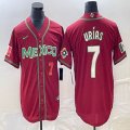 2023 World Cup Mexico #7 Julio Urias red majestic baseball jerseys 99