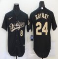 Nike Los Angeles Dodgers Kobe Bryant black fashion majestic baseball Jersey-BD