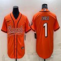 Nike Cincinnati Bengals #1 Ja'Marr Chase orange baseball jerseys Joint name-BD