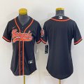 Women Nike Cincinnati Bengals blank black baseball jerseys Joint name-BD