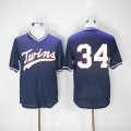 Minnesota Twins #34 kirby puckett Mesh dark blue mlb baseball jersey