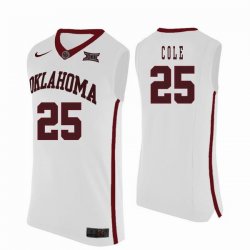 Custom Oklahoma Sooners #25 C.J. Cole College Basketball Jersey - white