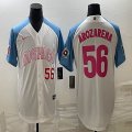 2023 World Cup Mexico #56 Randy Arozarena white skyblue majestic baseball jerseys 09