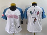 Youth 2023 World Cup Mexico #7 Julio Urias white skyblue majestic baseball jerseys 06