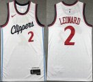 Nike Los Angeles Clippers #2 Kawhi Leonard white nba basketball jerseys