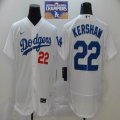 Nike Los Angeles Nike Dodgers #22 Clayton Kershaw blue 2020 Dodger World Series Champions Away Official Authentic Player Jersey