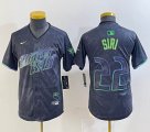 Youth Nike Tampa Bay Rays #22 Jose Siri black majestic baseball jersey city version 04