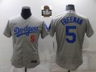 Los Angeles Dodgers #5 Freddie Freeman gray Flexbase Authentic Collection Jersey