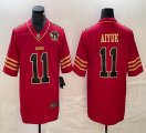 Nike San Francisco 49ers #11 Brandon Aiyuk red Color Rush Limited Jersey with 75th patch