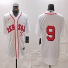 Nike Boston Red Sox #9 white majestic baseball Jersey 01