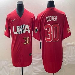 2023 World Cup #30 Kyle Tucker red USA majestic baseball jerseys 05