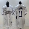 Nike New York Yankees #11 Volpe white majestic baseball Jerseys Joint name