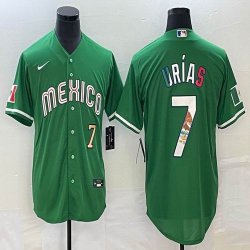 2023 World Cup Mexico #7 Julio Urias green red majestic baseball jerseys 31