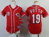 Youth Cincinnati Reds 19# Joey Votto red jerseys