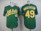 Oakland Athletics #49 Brett Anderson Green MLB Jerseys