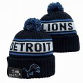 2024 Detroit Lions black white NFL Sports Cuffed Knit Hats