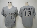 MLB Jerseys Milwaukee Brewers 13 Greinke Grey