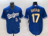 Los Angeles Dodgers #17 Shohei Ohtani Nike blue gold majestic baseball Jersey-BD