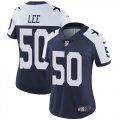 women Nike Dallas cowboys #50 Sean Lee dark blue white color Rush Limited Jersey