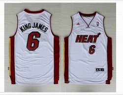 Adidas Miami Heat 6 King James white nba jerseys