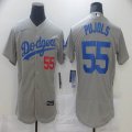 Nike Los Angeles Dodgers #55 Albert Pujols Gray Flexbase Authentic Collection Jersey-BD