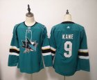 Women Adidas San Jose Sharks #9 Evander Kane green Ice Hockey jersey