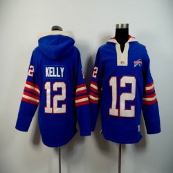 Buffalo Bills #12 Jim Kelly blue nfl Hooded Sweatshirt