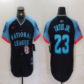 National League #23 Fernando Tatis Jr. Nike Navy 2024 MLB All-Star Game Limited Player Jersey 05