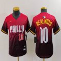 Youth Nike Philadelphia Phillies #10 J.T. Realmuto red majestic baseball jersey city version 01