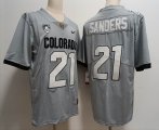 Colorado Buffaloes #21 Shilo Sanders gray Stitched Football Jersey -XST