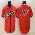 San Francisco Giants blank orange majestic baseball jerseys big logo-BD