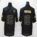 Nike San Francisco 49ers #16 Joe Montana black Salute To Service Limited Jersey-BD