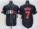 2023 World Cup Mexico #7 Julio Urias black majestic baseball jerseys 107