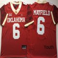 Youth Oklahoma Sooners #6 Baker Mayfield red New College Football Jersey