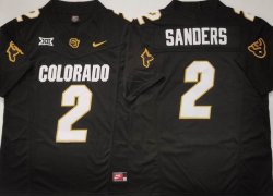 Colorado Buffaloes #2 Shedeur Sanders black college football jerseys-PNS