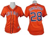 women Houston Astros #28 Jon Singleton orange MLB baseball Jerseys