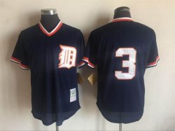 2017 Detroit Tigers #3 blue throwback baseball jersey