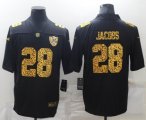 Custom Nike Oakland Raiders #28 Josh Jacobs black Color Rush Limited Jersey-Flocking Leopard-BD