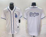 Nike Los Angeles Dodgers blank white MLB baseball Jersey Joint name -BD 04