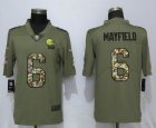 Nike Cleveland Browns 6 Mayfield Olive Camo Carson 2017 Salute to Service Limited Jersey