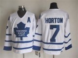 Toronto Maple Leafs 7# Tim Horton CCM throwback white hockey jerseys A patch