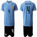 2019-2020 Uruguay national team #4 VALVERDE skyblue jerseys home