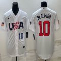 2023 World Cup #10 J.T. Realmuto white USA majestic baseball jerseys 02